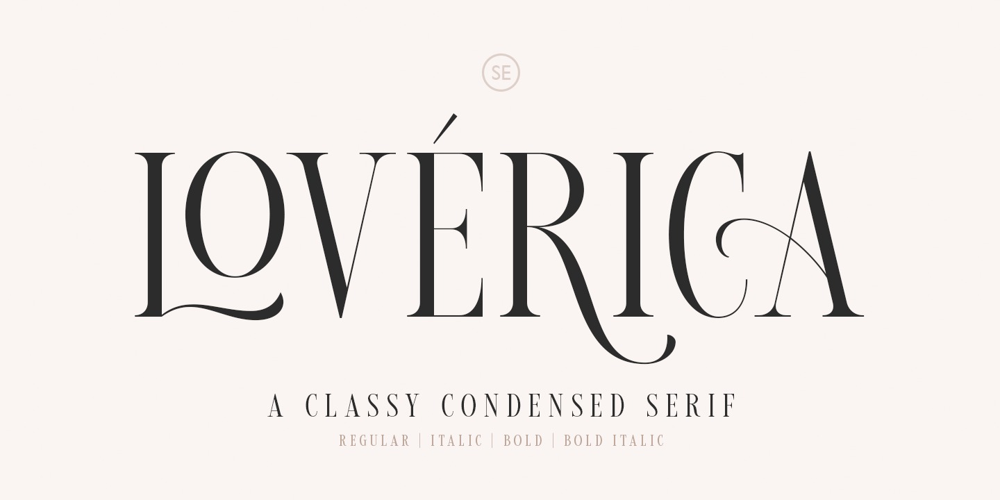 Przykład czcionki Loverica Bold Italic